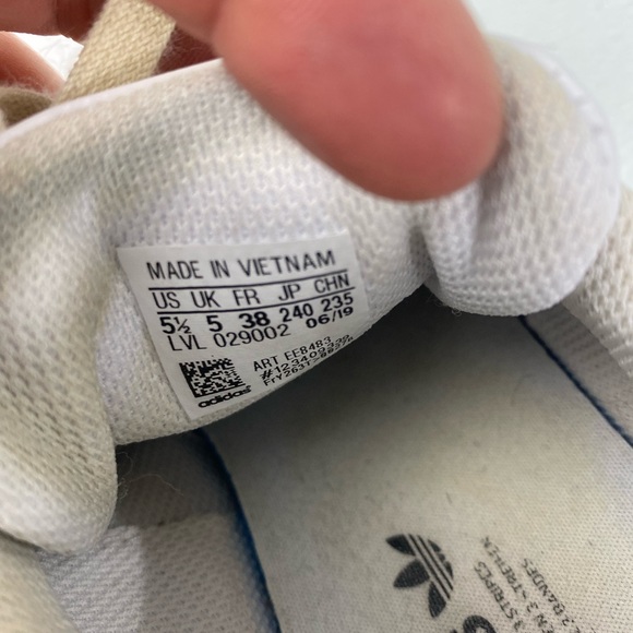 ADIDAS Stan Smith Iridescent Heel White Sneakers Youth 5.5 - Picture 5 of 8